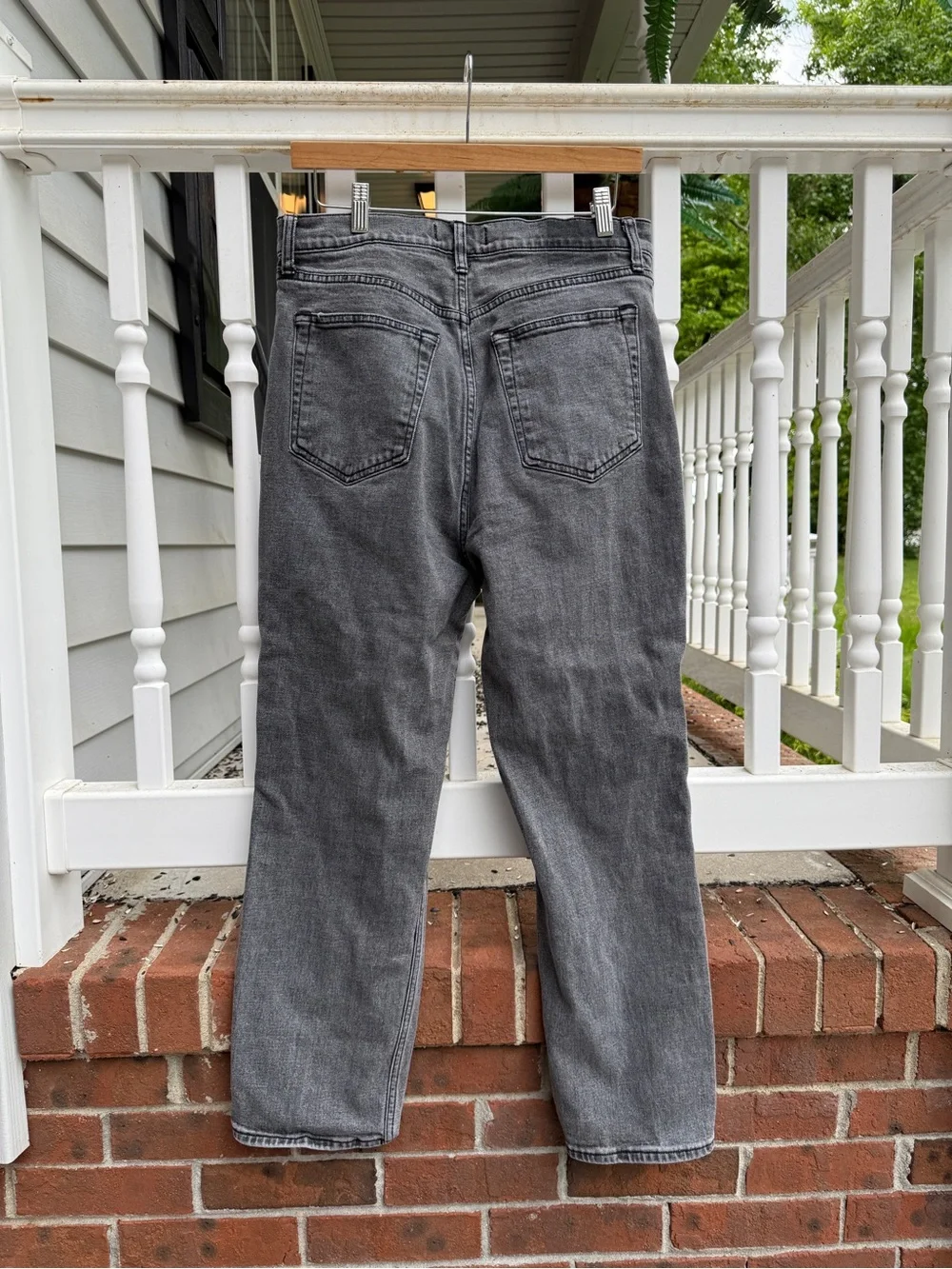 Abercrombie & Fitch Black Gray The ankle straight ultra high rise Jeans 31 12
